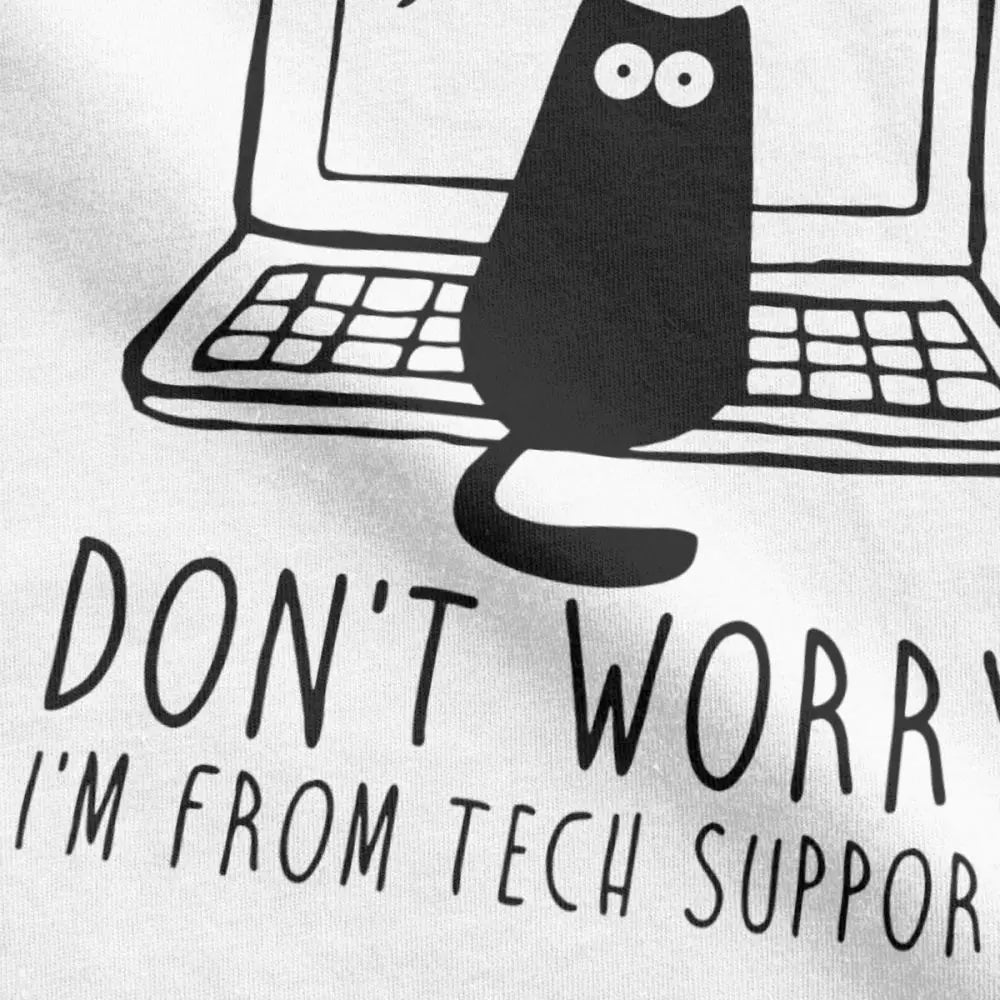 Men's I'm From Tech Support T Shirts Cats Geek Programming Engineering Software Engineer Cotton Tops Funny Tee Europe T-Shirt