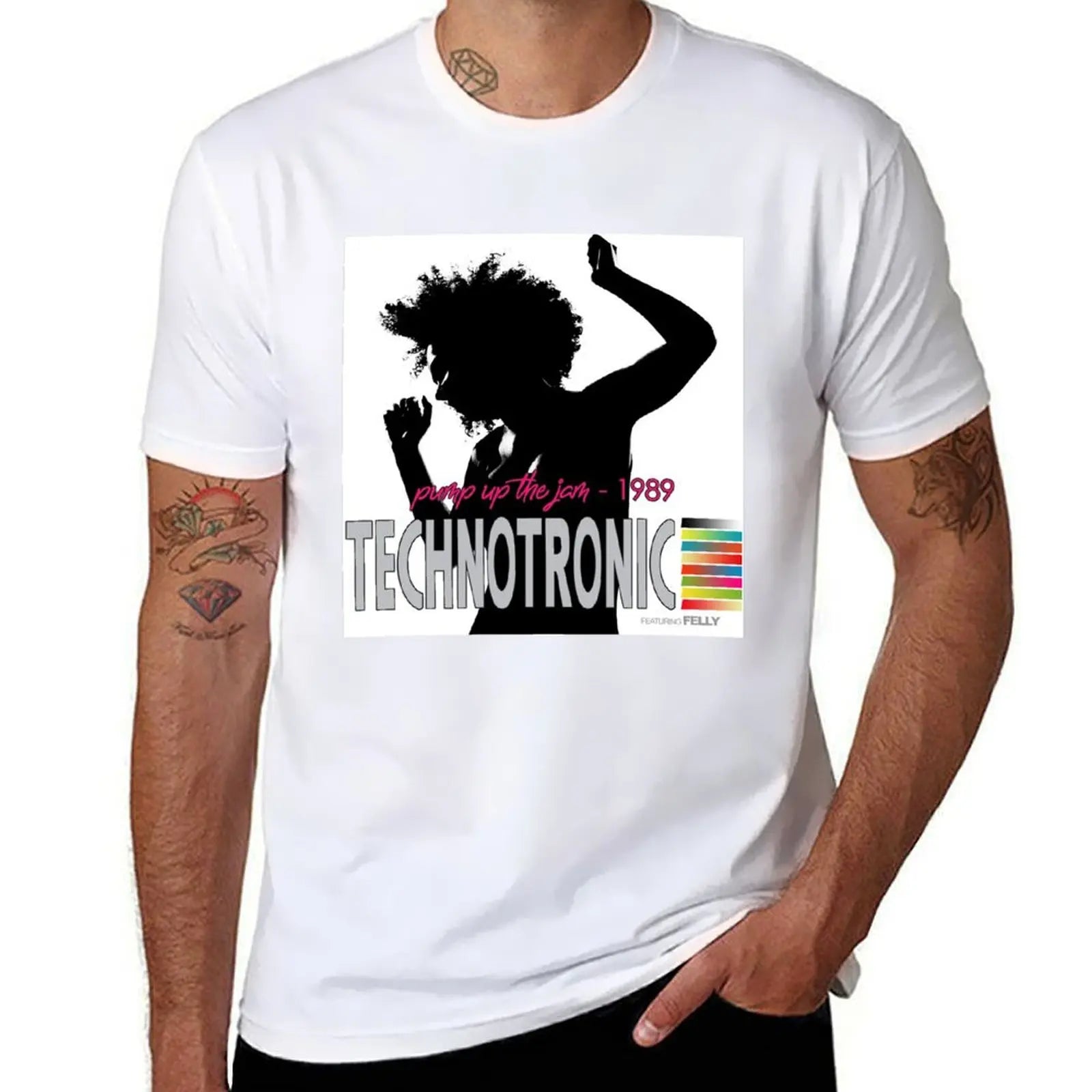 T-Shirt man shirt t cotton man graphic Technotronic quality shirt T-Shirt t high