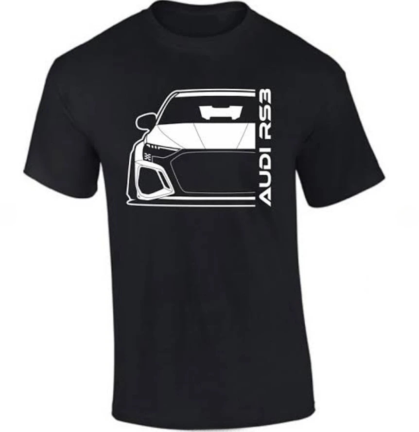 Audi men's t-shirt rs3 engineering printing mechanical style car enthusiast car theme casual cotton summer