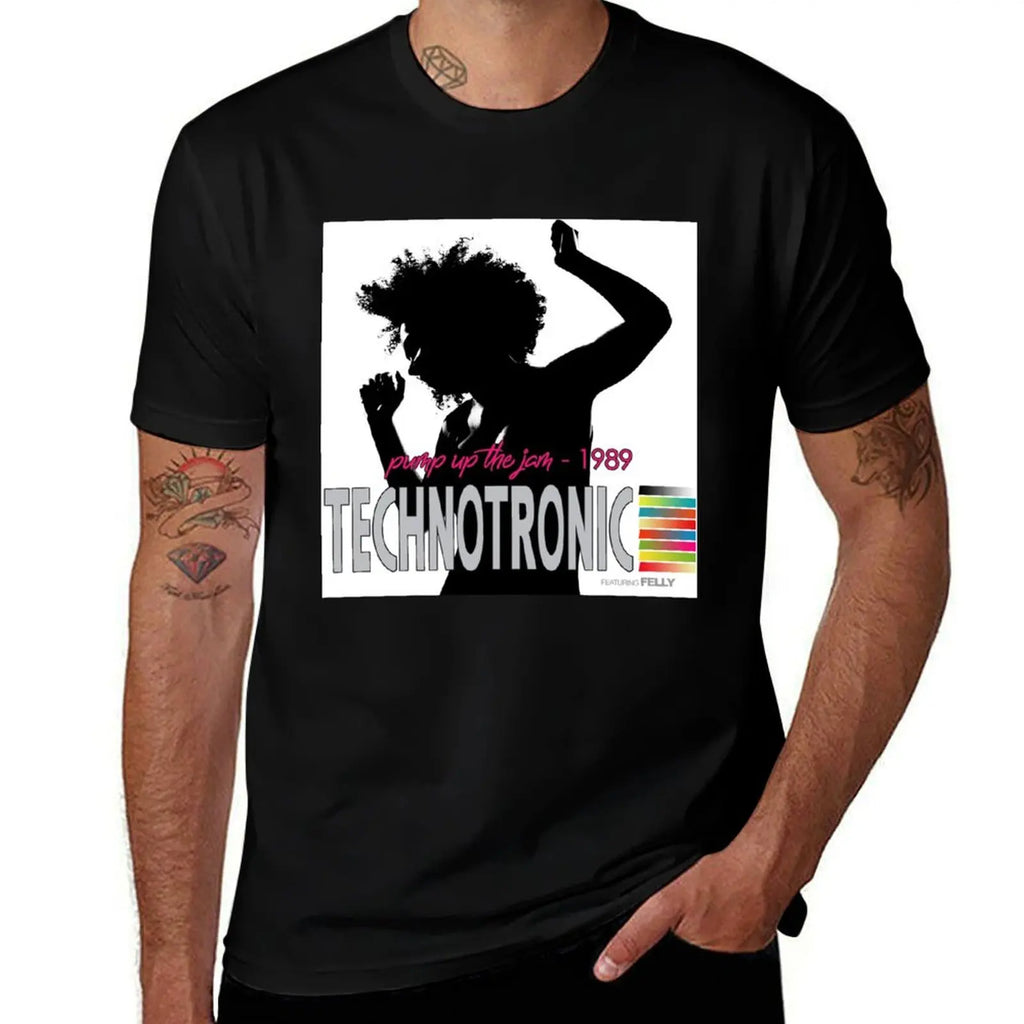 T-Shirt man shirt t cotton man graphic Technotronic quality shirt T-Shirt t high