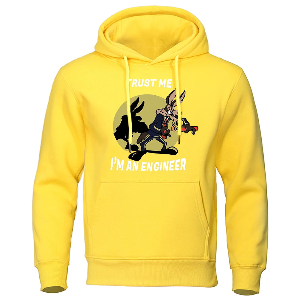 Trust Me Im An Engineer Print Hoodies Male Pure Fleece Casual Clothing Round Neck Engineering Hoody Classic Oversized Pullovers