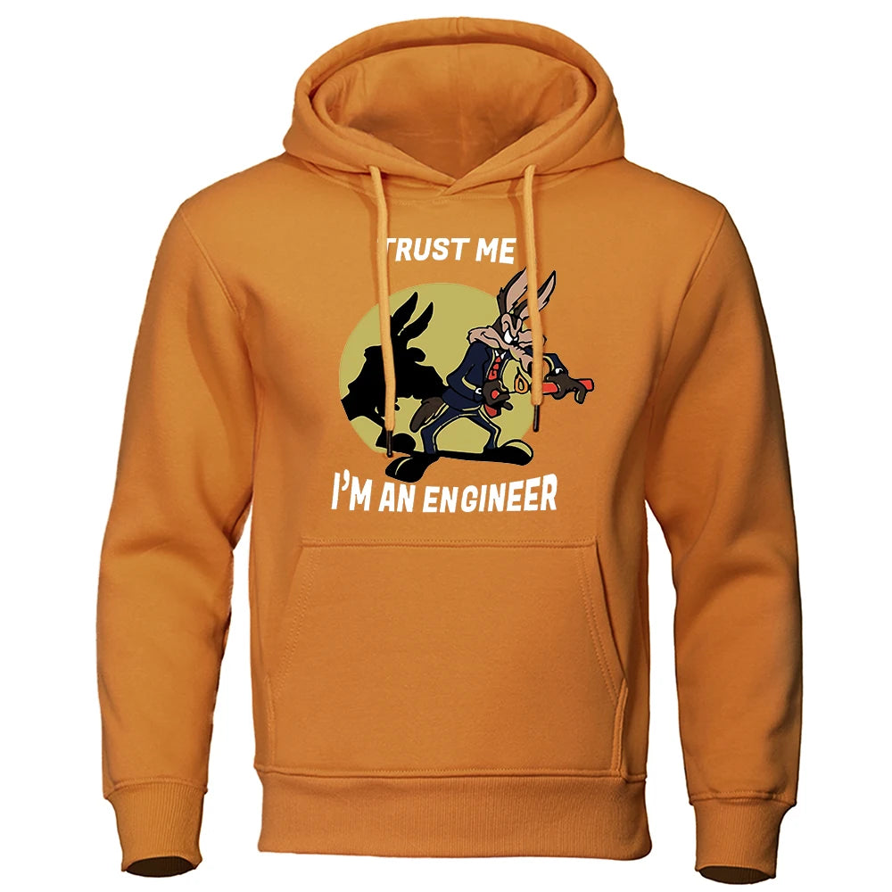 Trust Me Im An Engineer Print Hoodies Male Pure Fleece Casual Clothing Round Neck Engineering Hoody Classic Oversized Pullovers