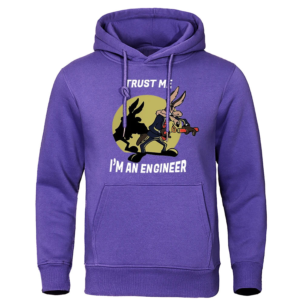 Trust Me Im An Engineer Print Hoodies Male Pure Fleece Casual Clothing Round Neck Engineering Hoody Classic Oversized Pullovers