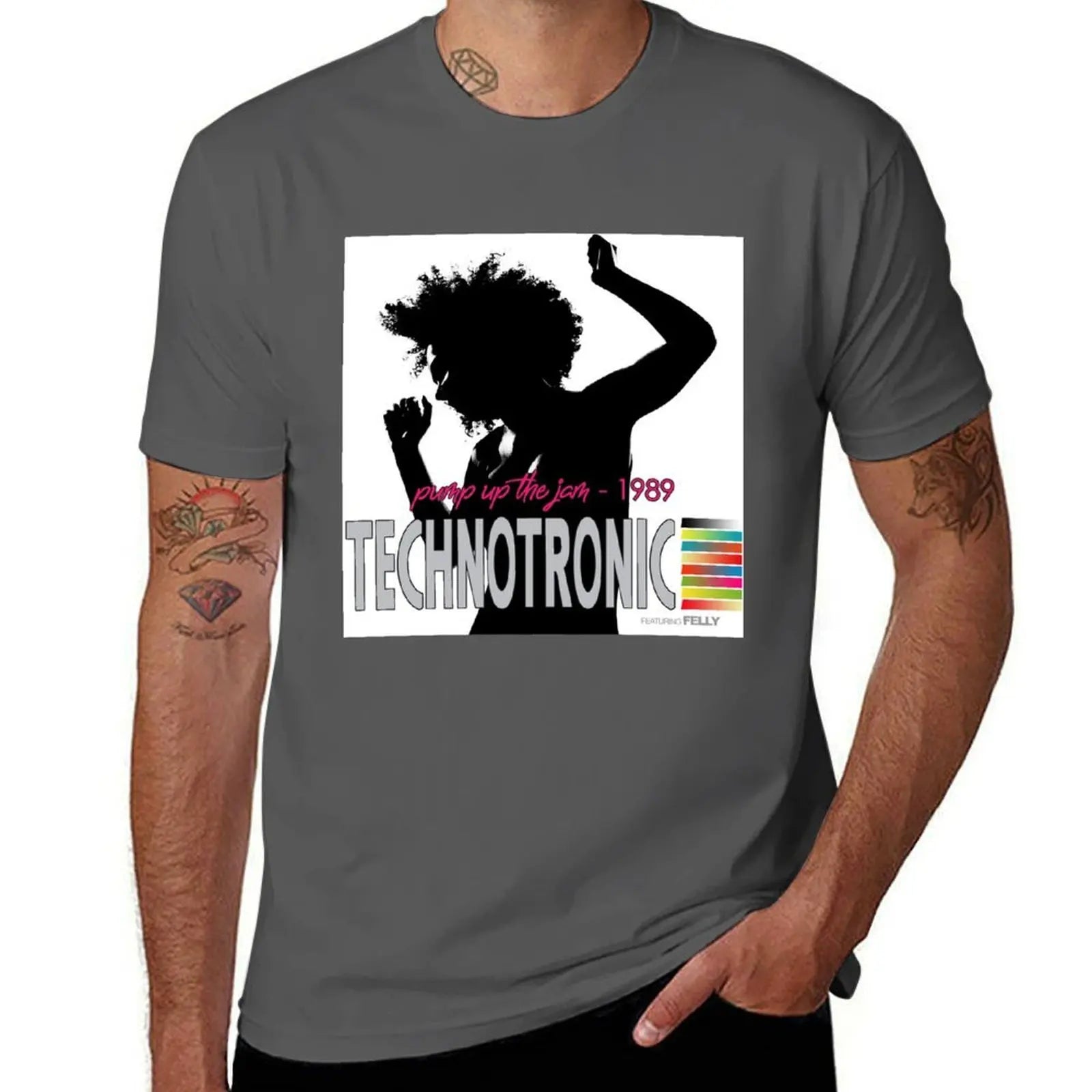 T-Shirt man shirt t cotton man graphic Technotronic quality shirt T-Shirt t high