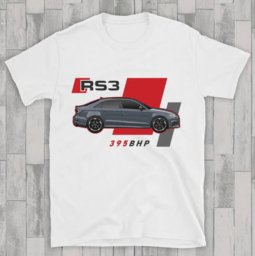 Audi men's t-shirt rs3 engineering printing mechanical style car enthusiast car theme casual cotton summer