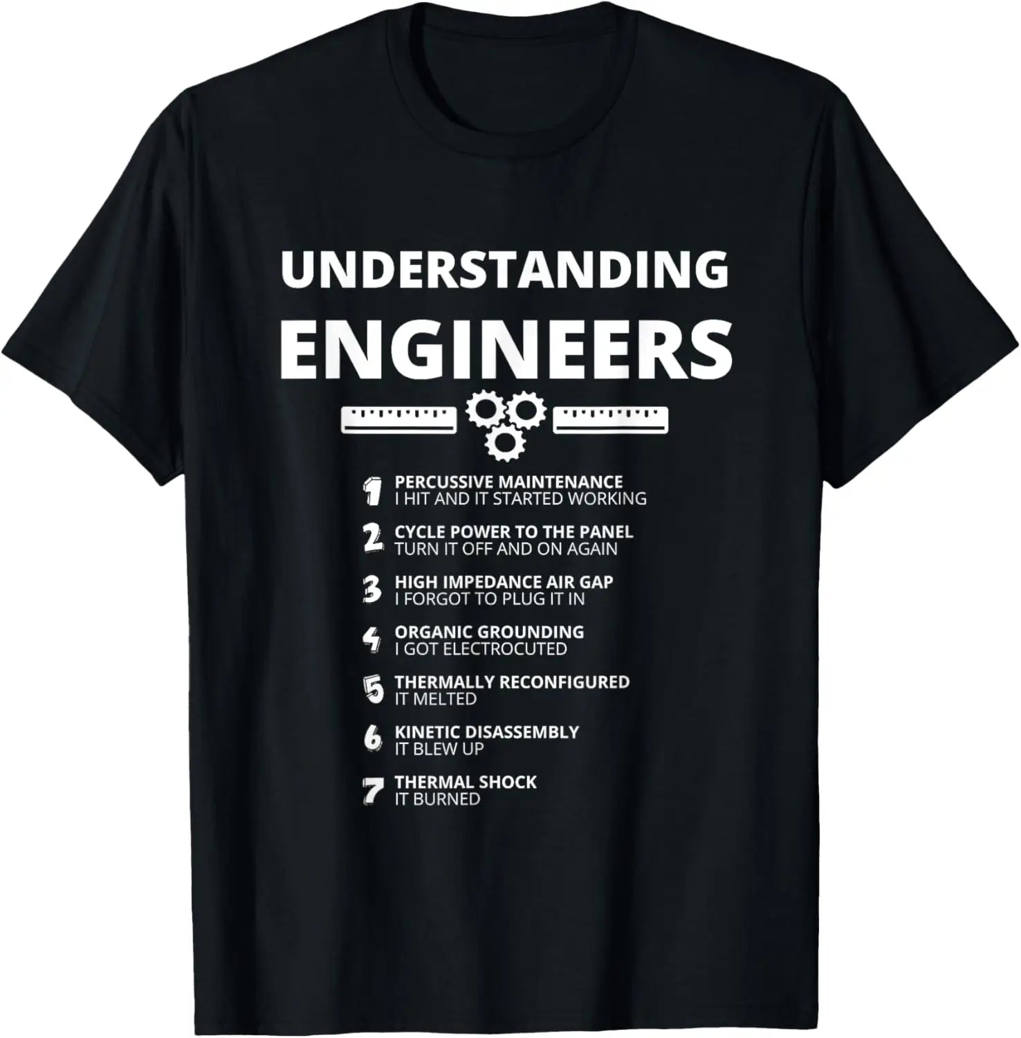 Understanding Engineers - Funny Sarcastic Engineering Gift T-Shirt Print Original Design Gifts T Shirts Customizable Camisas