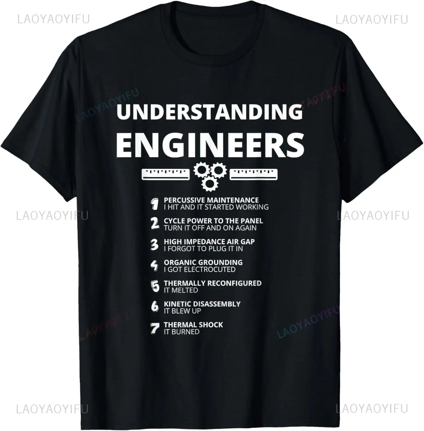 Understanding Engineers - Funny Sarcastic Engineering Gift T-Shirt Print Original Design Gifts T Shirts Customizable Camisas